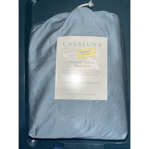 Casaluna 500 Thread Count Supima Sateen Solid Sheet Set Full Size, Teal Green